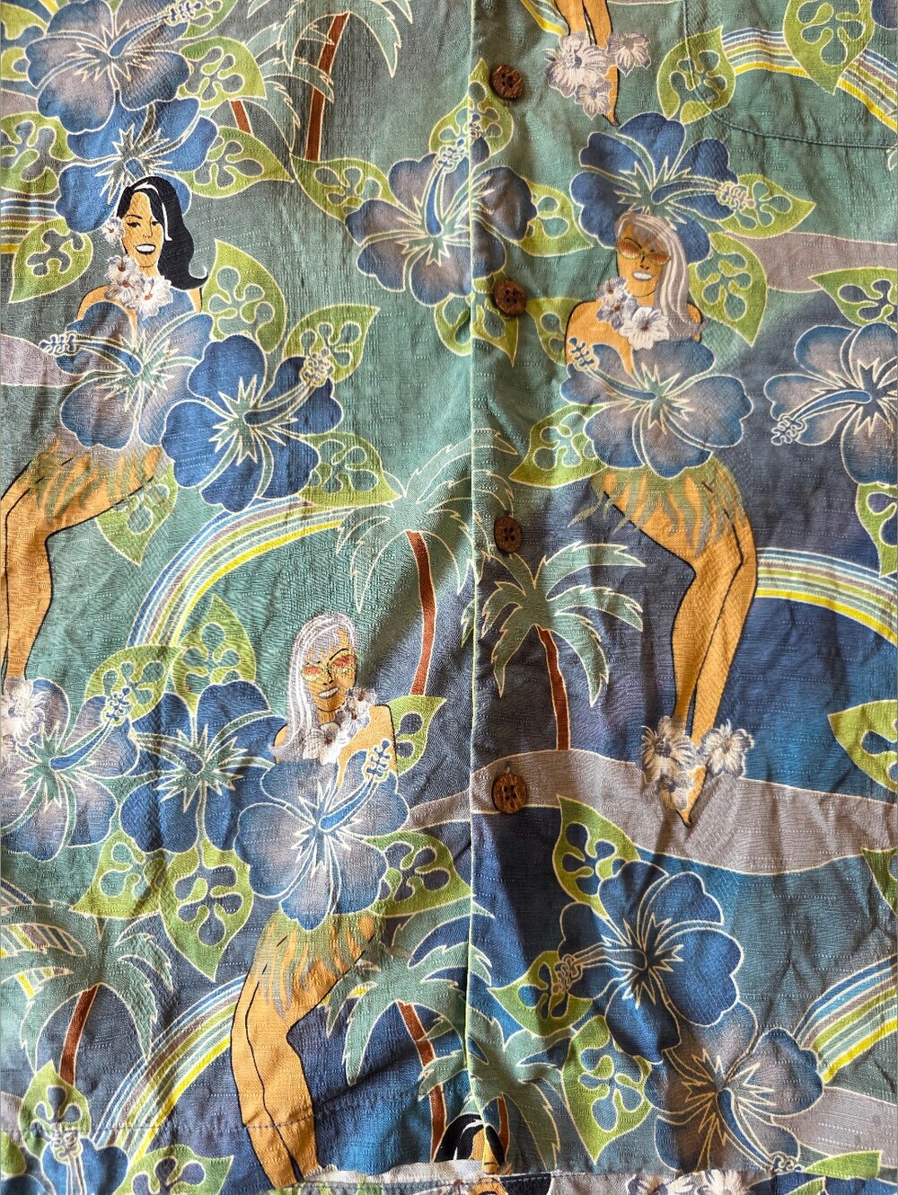 Tommy Bahama Shirt Men's XL 100% Silk Hula Girl Hawaiian Short Sleeve Resortwear - Picture 7 of 10